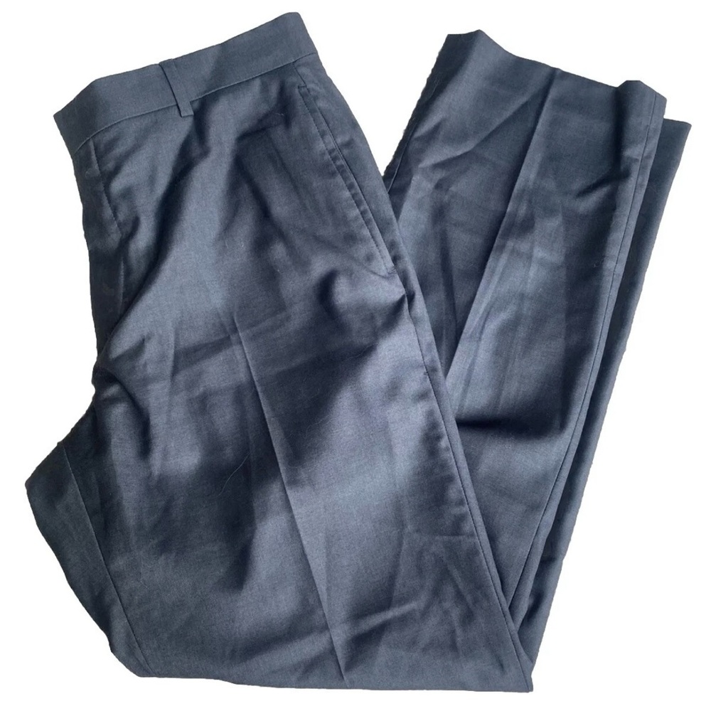 Calvin Klein men's formal pleated dress pant 34W x 30L dark gray not cuffed